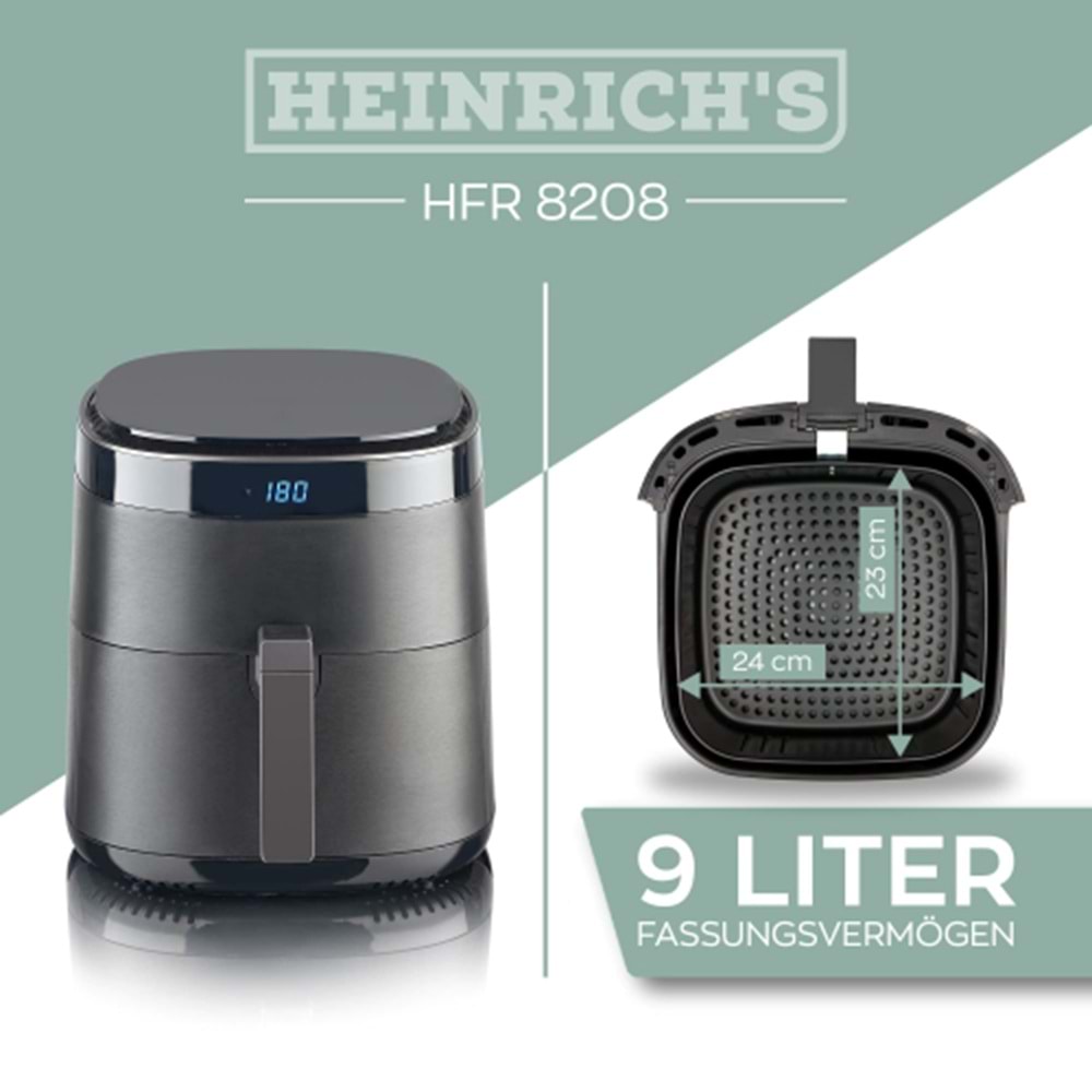 HFR-8208 9 LT AİR FRYER DİGİTAL DOKUNMATİK EKRAN 1800 W