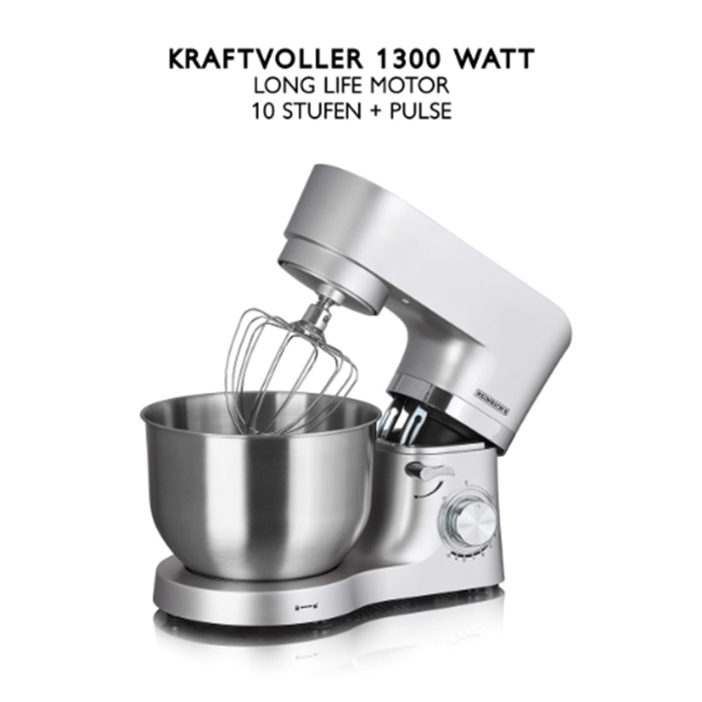 HKM-6278 TİTAN SİLVER HAMUR YOĞURUCU 6.2 LT 1300 W