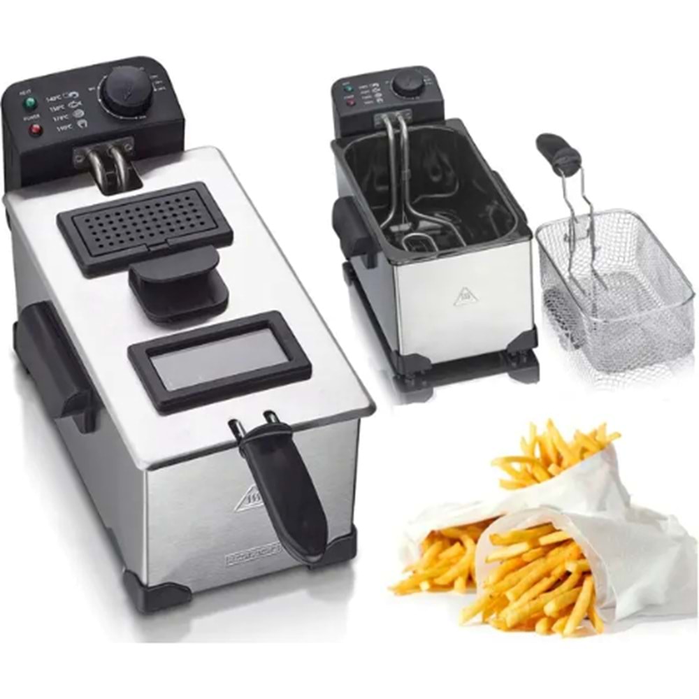 HFR-8210 INOX 3 LT YAĞLI FİRİTÖZ 2200 W 220-240 V