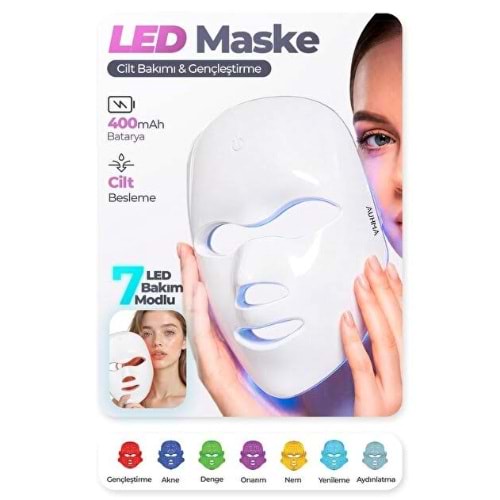 LED IŞIKLI 7 RENK YÜZ BAKIM MASKESİ